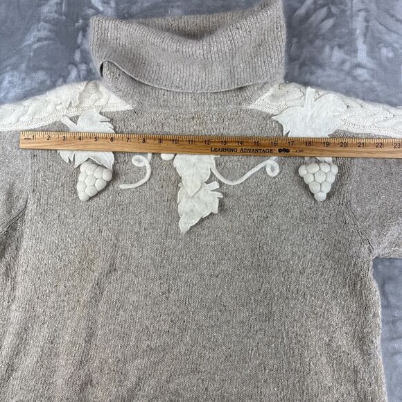 IB Diffusions Silk Angora Sweater Womens 1X Beige White Grapevine Vintage (1051) - Picture 8 of 11